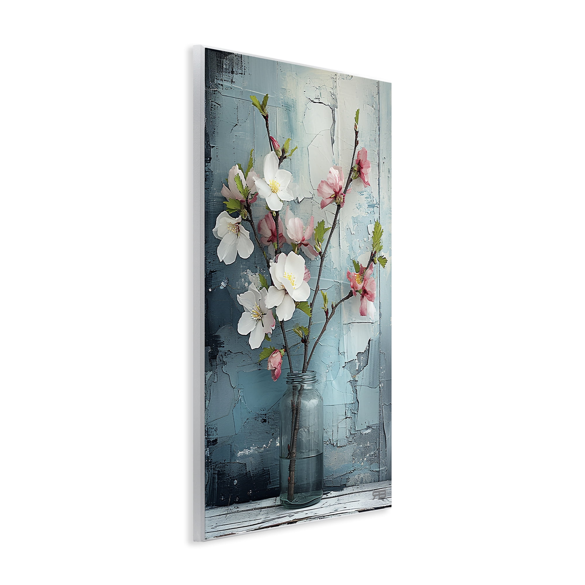 Stupell Industries Distressed Magnolia Vase Botanical & Floral Painting Unframed Art Print Wall Art, 13 x 19