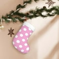 thumbnail image 7 of Daiia Pink And White Polka Dot Print Christmas Stocking，18"Large Knitted Xmas Stocking for Kids, Family Stocking for Fireplace Christmas Holiday Party Decoration, 7 of 7