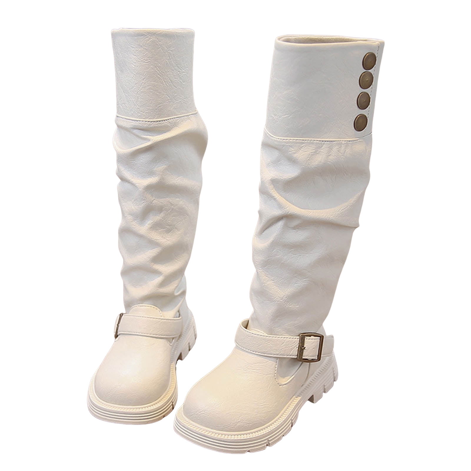 BZOTY Boots for Girls Girls Lace-UpCombat Boots with Side Zipper
