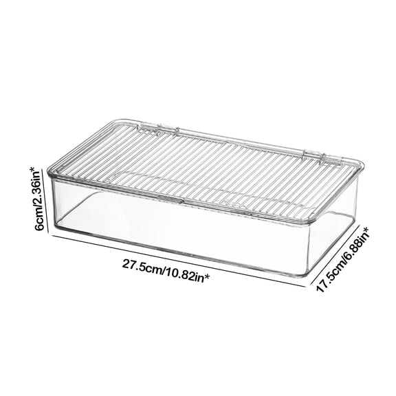 Rkxzt Transparent Storage Box Acrylic Storage Box Organizer with Lid 3 Sizes Desktop Office Supplies Cosmetic Organizing Box Gray 1-Pack Storage