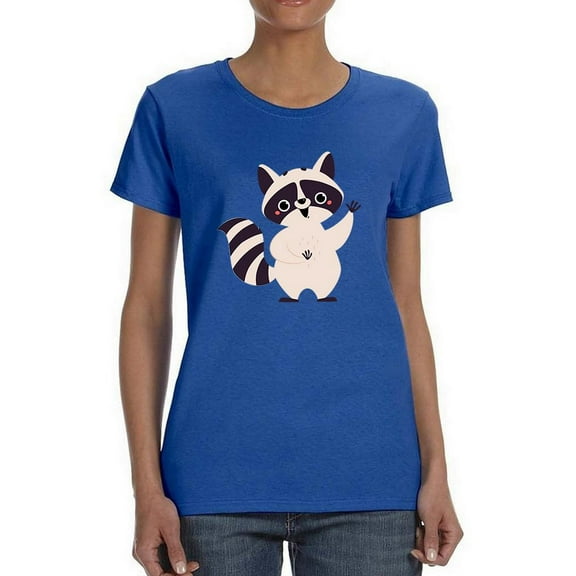 A Raccoon Greeting Shaped T-Shirt Women -Image by Shutterstock, Female Medium