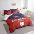 thumbnail image 3 of jejeloiu Boys Baseball Game Twin Bedding Sets 7-Piece,Chicago City Bedding Comforter Set,Red Blue White Sheet Sets For Teens Boy,Microfiber Bedroom Decor Reversible, 3 of 8