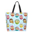 thumbnail image 1 of Disketp Cute Cartoon Owls 3 Bolsa Tote Estampada para Mujer, Bolso de Hombro y de Mano para Compras y Viajes, 1 of 8