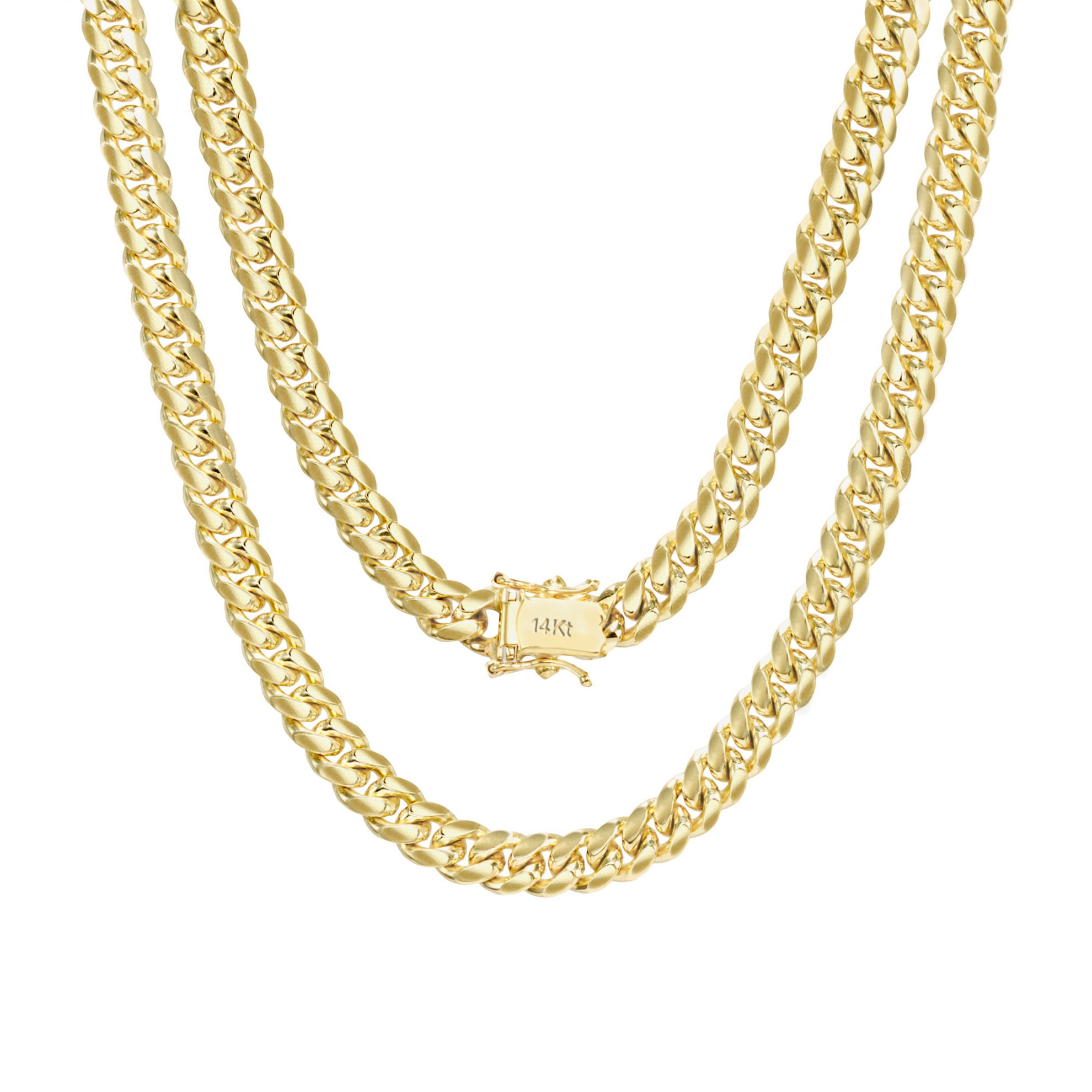 Men's Miami Cuban link Chain 5mm 20" 22" 24" 26" 30" 14K Gold Plated Same Price 