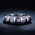 thumbnail image 2 of HeartsAndYou 4ct Natural Purple Amethyst Gatsby Wedding Ring Band 100% 14k SOLID White Gold, 2 of 8