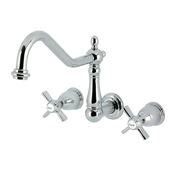 Kingston Brass KS1021ZX Millennium Two-Handle Wall Mount Roman Tub Faucet, Polished Chrome