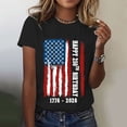 thumbnail image 2 of MEICHEN 250th Anniversary of The States Women's T Shirt Round Neck T Shirt with American Flag Design Cotton Top for July 4 Summer 4th of July Tops, 2 of 5