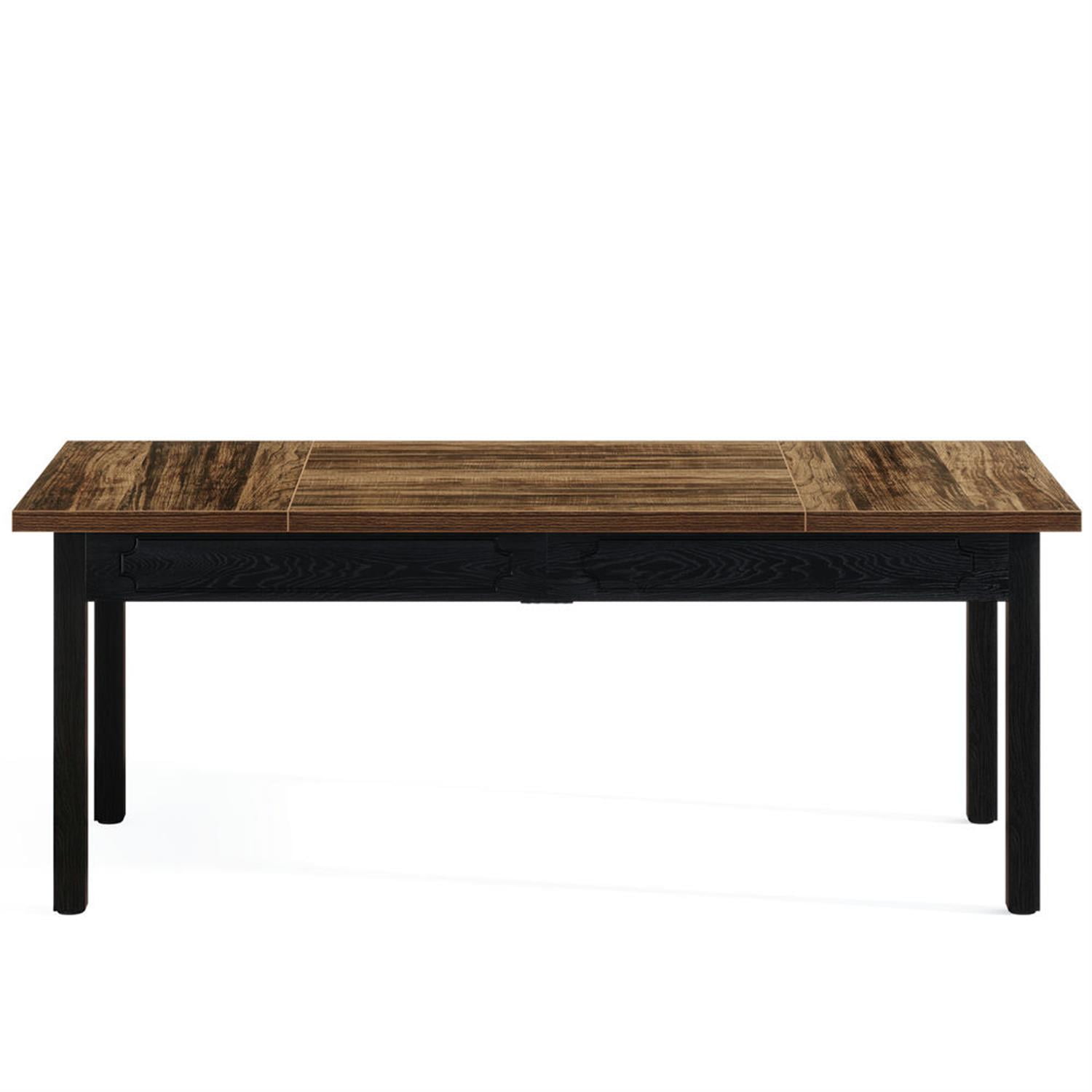 Demi Bonn 63" Executive Computer Desk with Metal Frame, Industrial Duty Study Writing Gaming Table for Home Office, Rectangle Conference Table, Brown