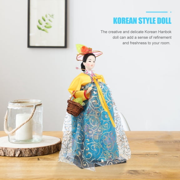 Korean Dress Figurine Ornament Doll Souvenir Traditional Outfit Collectible