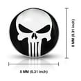thumbnail image 3 of Stainless Steel Punisher Skull Round Circle Button Stud Post Earrings, 3 of 3