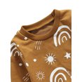 thumbnail image 4 of Qiylii Toddler Rainbow Pattern Clothes Set O-Neck Long Sleeve Tops+ Long Pants, 4 of 6