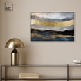 thumbnail image 3 of Rivers Of Gold Blue Abstract Canvas Wall Art by Art Remedy, Silver Floater Frame, 24"x16", 3 of 7