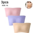 thumbnail image 1 of 3 pcs Women's Padded Bandeau Bra, Strapless Removable Pads Tube Tops, 1 of 9