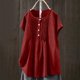 thumbnail image 2 of Camisas de Cuello de la Tripulación de Manga Corta para las Mujeres Top Botón de Color Sólido, Camisas de Manga Corta de Verano para las Mujeres Casual Spring Transpirable, 2 of 7