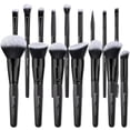 thumbnail image 1 of Set de brochas de maquillaje Bueart Design ULTRA SOFT, 16 unidades, color negro, 1 of 9