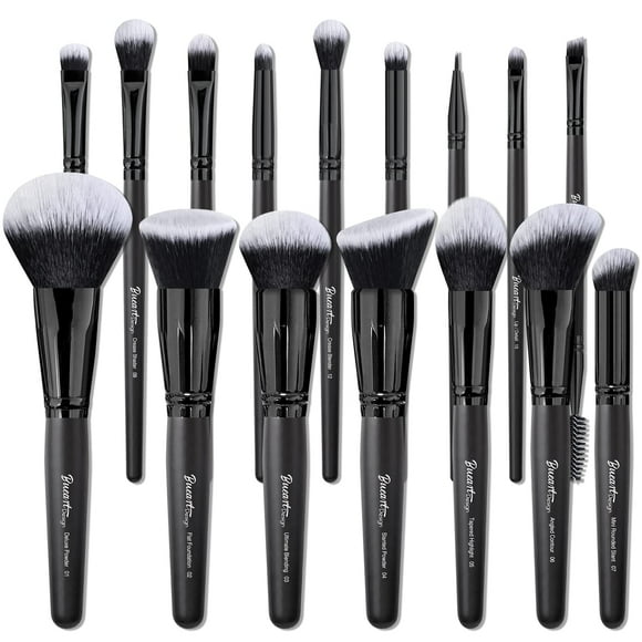 Set de brochas de maquillaje Bueart Design ULTRA SOFT, 16 unidades, color negro