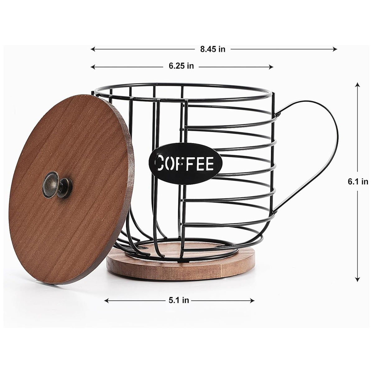 Coffee Pod Holder Wooden,40 K cups, K cup holder with 8 cup holders,  durable 4-layer coffee bean storage rack, 4 compartments for  seasoning,coffee