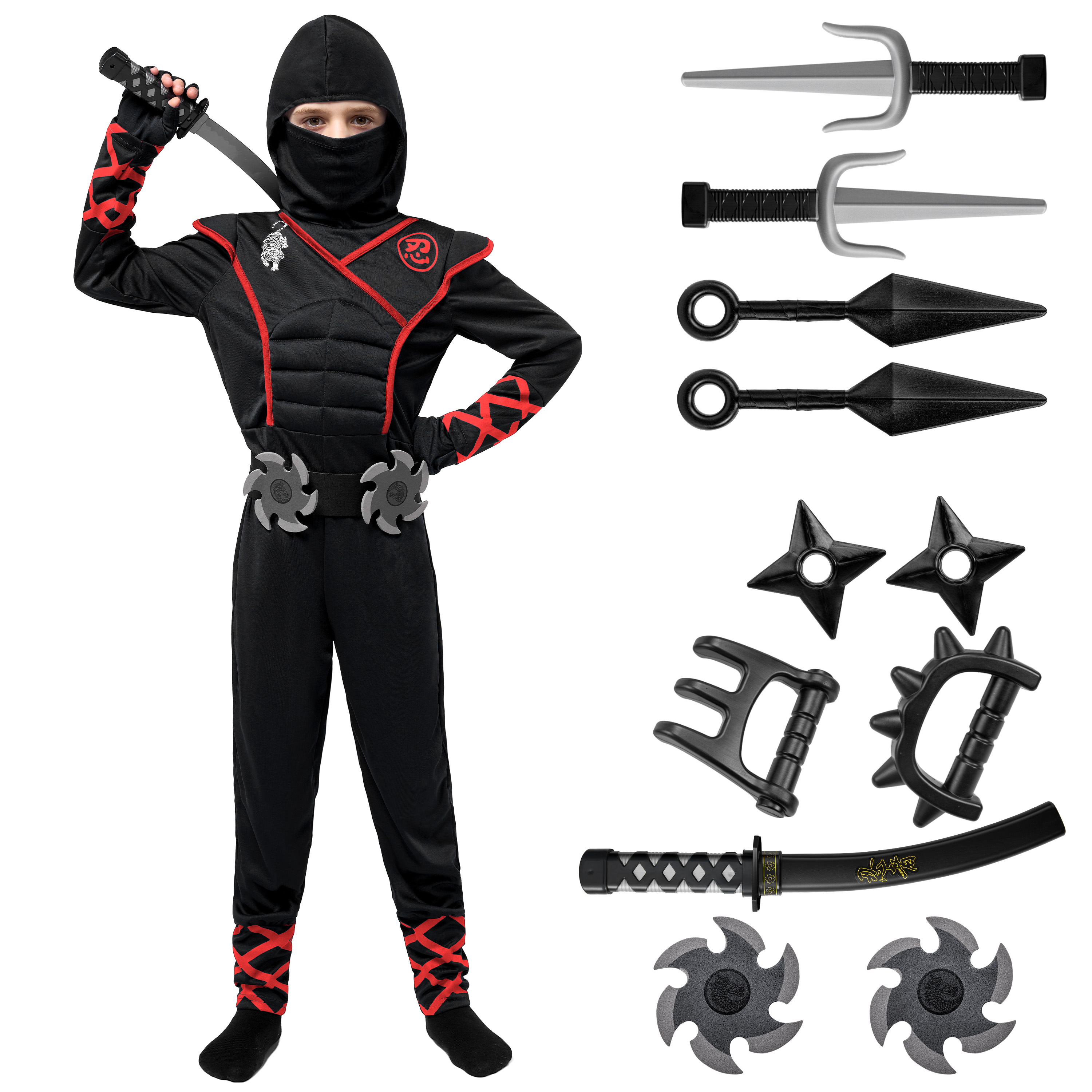 Joyfy Deluxe Ninja Costume for Kids Ages 3 and Up photo 3
