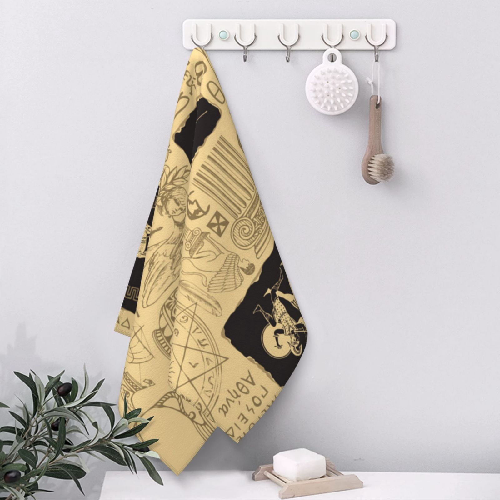 Ancient Greece Mythology Retro 27.5" x 16" Ultra Soft Hand Towel, Face Wash Cloth for Bathroom, Gym, Travel, Pool
