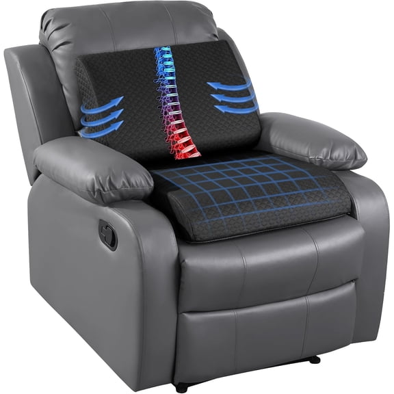 Extra Thick Recliner Chair Cushion with Lumbar Support Pillow for Elderly, 4.5" High Density Foam Seat Cushion, Breathable Fabric, 20"x20" Extra Large & Non-Slip for Recliner, Office, Black
