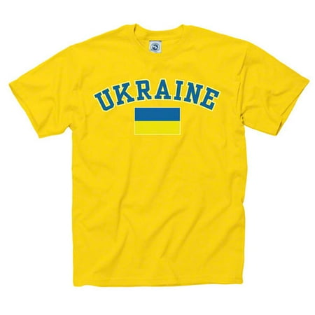 Ukraine Yellow Arch Over Country Flag T-Shirt