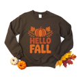 thumbnail image 3 of Hello Fall Pumpkin Distressed - Women's Graphic Sweatshirt, 3 of 21