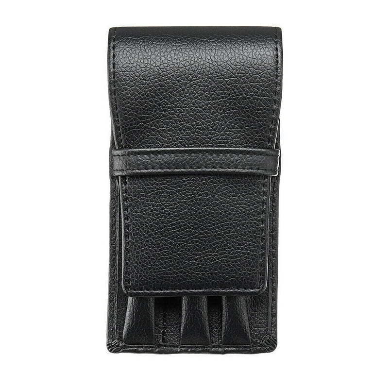 Erban Leather Ink Holder & Pen Rest - Holds 3 Mini Ink Bottles (10ml), Genuine Cowhide