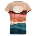 thumbnail image 6 of Ocean Sunset Layers Women's Blouse Short Sleeve Women's Top T-Shirt Spring Summer Clothes, 6 of 7