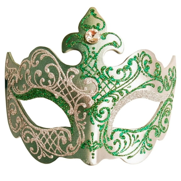 Silver/green Farfallina Mask Costume Accessory