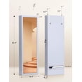 thumbnail image 6 of 6 LEDs Mirror Jewelry Cabinet, Large Capacity Lockable Jewelry Armoire Organizer, Door or Wall Mounted Mirror with Jewelry Storage, Christmas Gifts,Grey, 6 of 16