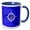 Blue/White, variant on 3drose, Cool Nautical Compass Rose Design on a Blue Map of the Florida Keys., 11oz Two-tone Green Mug