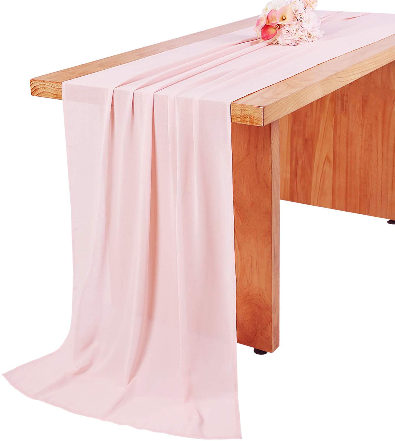 Bridal Shower Baby Shower Birthday Cake Table Decorations SHERWAY 27 x 120 Inch Burgundy Chiffon Wedding Table Runner Overlay Semi Sheer Table Runner for Wedding Party Decoration 