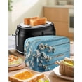 thumbnail image 4 of Farmhouse Wooden Grain Toaster Cover 2 Slice, Small Kitchen Appliance Covers, Vintage Shabby Chic Flower Blue Toaster Oven Cover with Loop, Bread Machine Cover Polyester Dust Cover Protection, 4 of 4