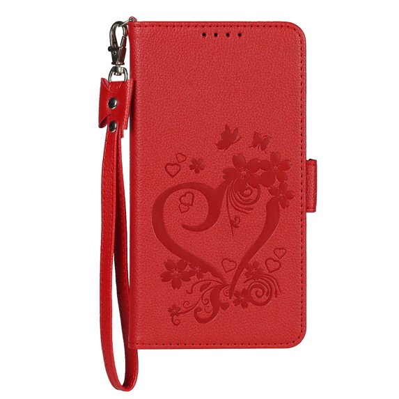 TECH CIRCLE Compatible Case For iPhone 13 Pro Max 6.7 inch,Luxury 360 Protection PU Leather Flip Wallet Magnetic Stand with Wrist Strap Cover.For iPhone 13 Pro Max,Red