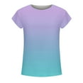 thumbnail image 4 of USSUMA Womens Summer Tops Trendy Round Neck Cute Tie Dye Basic T Shirts for Women Short Sleeve Blouses Tops Dressy Ombre Gradient Tunic Plus Size Shirts for Women, 4 of 5