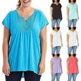 thumbnail image 3 of Shirts For Women Fashion Plus Size Slub Crochet Tunic Long Sleeve Shirts For Women, 3 of 3