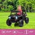 thumbnail image 3 of Historyli Auto eléctrico para montar: volante realista,asiento espacioso con cinturón de seguridad,espacio de almacenamiento independiente,neumáticos duraderos con amortiguadores y control remoto, 3 of 7