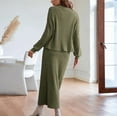 thumbnail image 5 of LEKODE Knit Sets Two Piece Women Skirt and Top Set for Women Long Skirt Sets Pencil Skirt for Women 2 Piece Sets for Women Summer Fall Outfits Two Piece Sets for Women Green M, 5 of 9