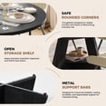 thumbnail image 6 of Hawsaiy 7 Piece Extendable Dining Table Set for 6, 47.24"-63" Round to Oval Kitchen Dining Room Table with Storage Shelf & Upholstered Dining Chairs, Modern Wood Dining Table Set for Apartment, 6 of 11