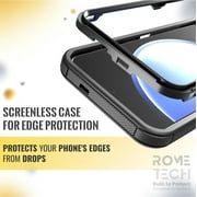 Defender Case for Samsung Galaxy S25 with Belt Clip, Kickstand, Dual-Layer, Black/Blue