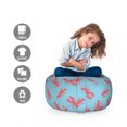 thumbnail image 2 of Nautical Storage Toy Bag Chair, Demonstration of Sea Organisms Repeated Lobsters Marine Life Animals, Stuffed Animal Organizer Washable Bag, Small Size, Dark Coral and Blue, by Ambesonne, 2 of 3