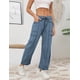 thumbnail image 4 of Pantalones deportivos Athlisan Baggy Barrel de pierna ancha para mujer, color azul, talla M, 4 of 7
