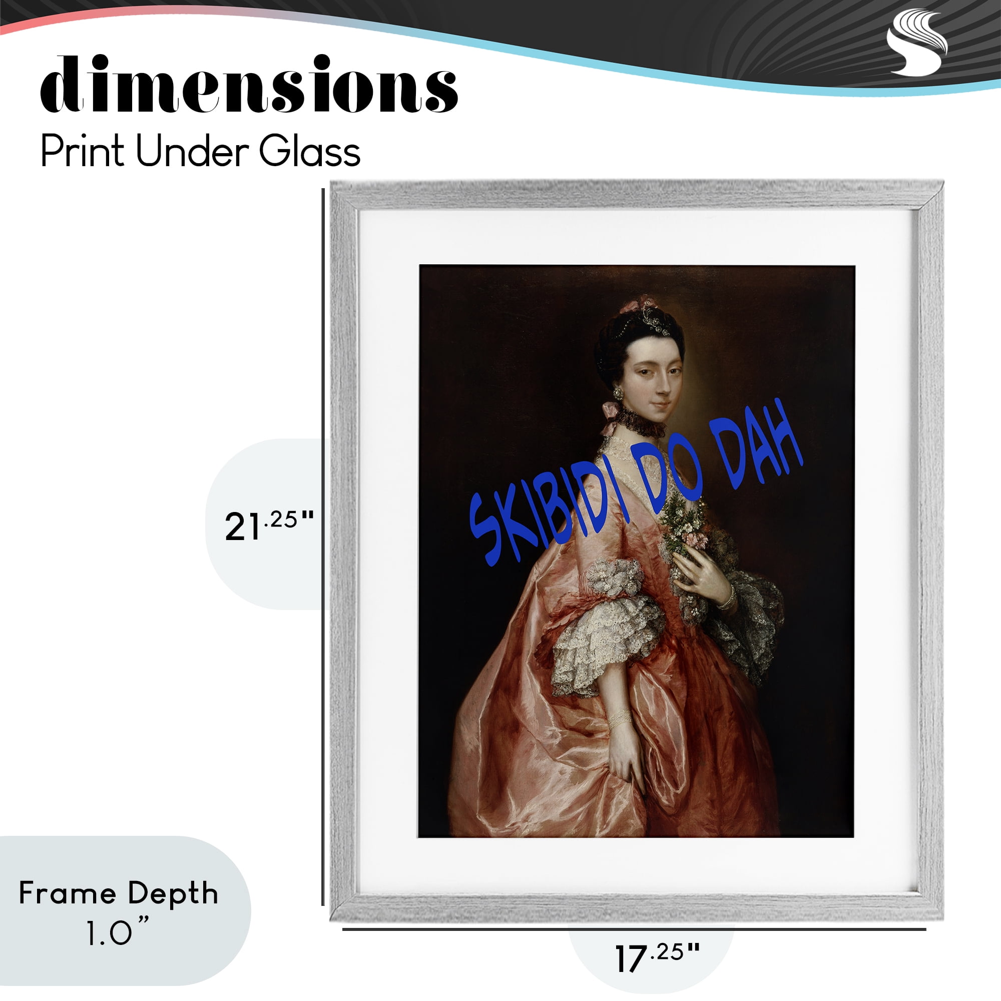 Stupell Industries Iconic Skibidi Do Dah Gray Framed Print Under Glass, design by Grotto Studios