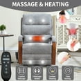 thumbnail image 4 of Dual Motor Power Lift Recliner Chair for Elderly, Lay Flat Lift Chair with Heat Massage and Solid Wood Armrests, Electric Lift Chairs with Side Pockets,Remote Control and Chenille Fabric, Gray, 4 of 9