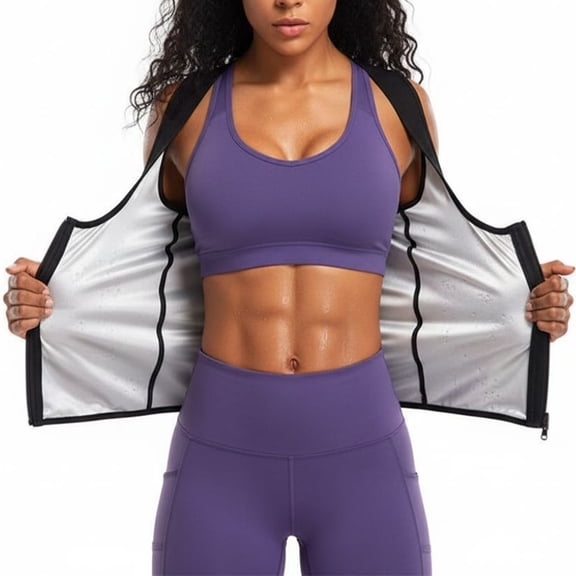 Sauna Suit for Women Waist Trainer Vest for Women Sweat Tank Top Shaper for Women with Zipper