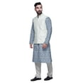 thumbnail image 2 of Atasi Mens Kurta Pajama Jacket Indian Mandarin Collar Printed Ethnic Wear Set, 2 of 5