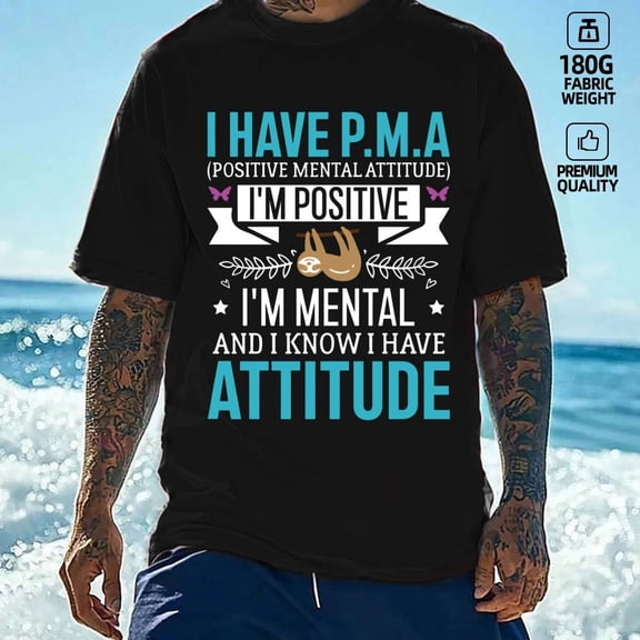 1pc T-Shirt for Men Funny Casual Short Sleeve Limited Edition Gift - Men's Funny Mental Health Awareness T Plus Size Black