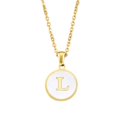 thumbnail image 6 of DLQT White Oil Drop Alloy Necklace A White English Letter Necklace Pendant Round Pendant 26 Letter Necklace, 6 of 8