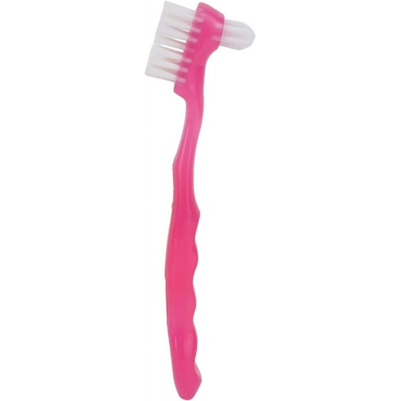 ZOUSSIQI Denture Brush, Denture Toothbrush False Teeth Brush, False Teeth Brush, Dirt Removal, Plaque Removal Ergonomic Double Sided Soft Hair Portable Professional () CA919-20941