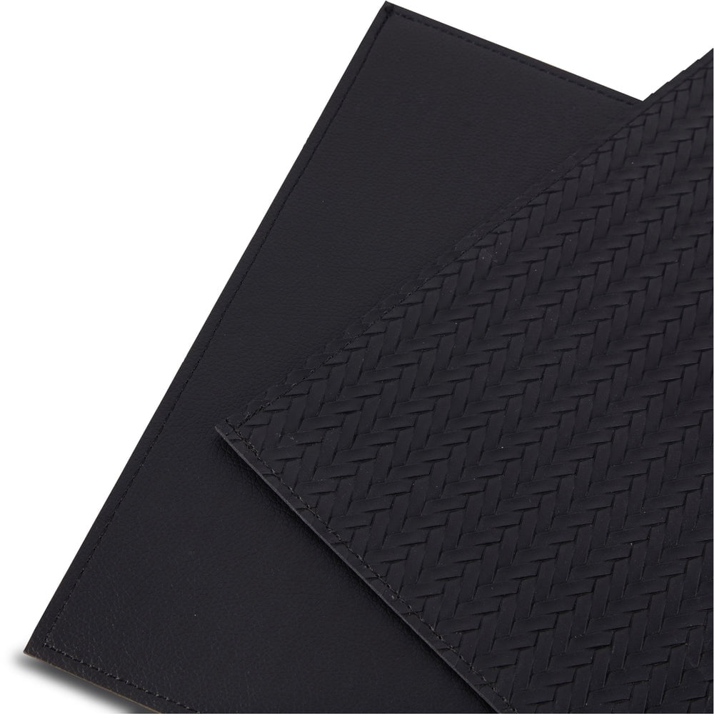 Ala Carte by Dainty Home Hudson Fishtail Textured Faux Leather Placemats – Set of 4, Reversible, Non-Slip, Washable, Heat & Tear Resistant – 12x18 in Dining Table Mats